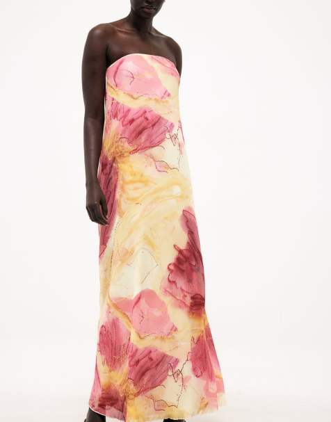NA-KD – Plissiertes Maxi-Schlauchkleid mit pastellfarbenem Blumenmuster - view 1