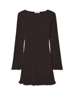 Plissiertes Minikleid in Dunkelbraun Braun 36-38