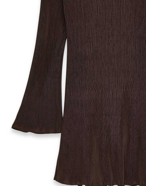 NA-KD – Plissiertes Minikleid in Dunkelbraun, 5 von 5