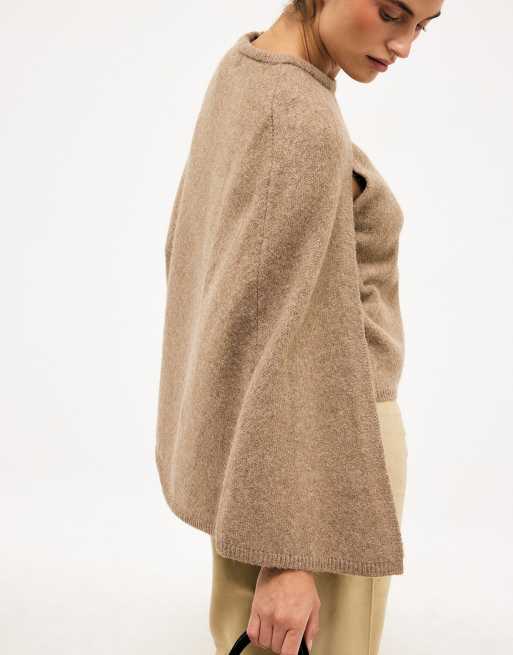 NA-KD pull cape en maille couleur nougat, 3 de 5