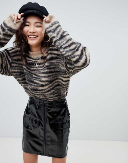 Na-kd - Pull duveteux à imprimé tigre - Marron