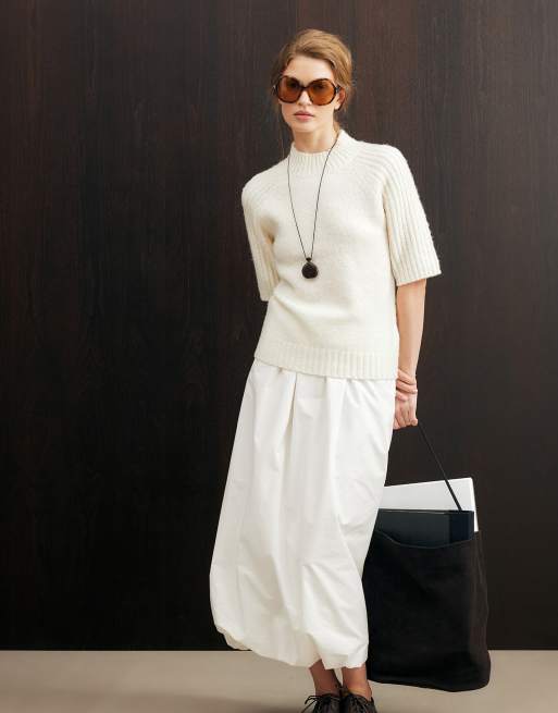 NA-KD pull en maille à manches courtes en blanc cassé, 3 de 5