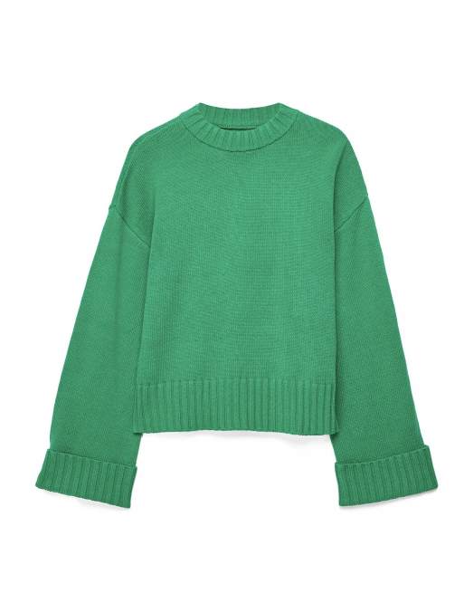 NA-KD pull en maille à manches retroussées vert vif, 5 de 5