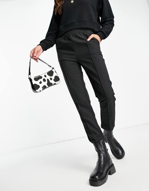 NA-KD pull on trousers in black