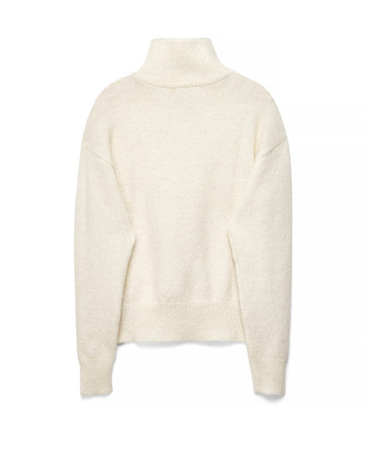 NA-KD Pullover mit Reißverschluss aus Wollmix in Wollweiß, 4 von 5