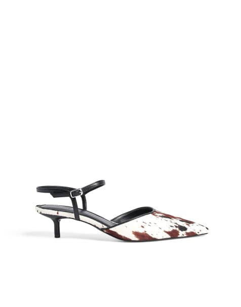 NA-KD Pumps aus Leder mit Kuhmuster - view 1