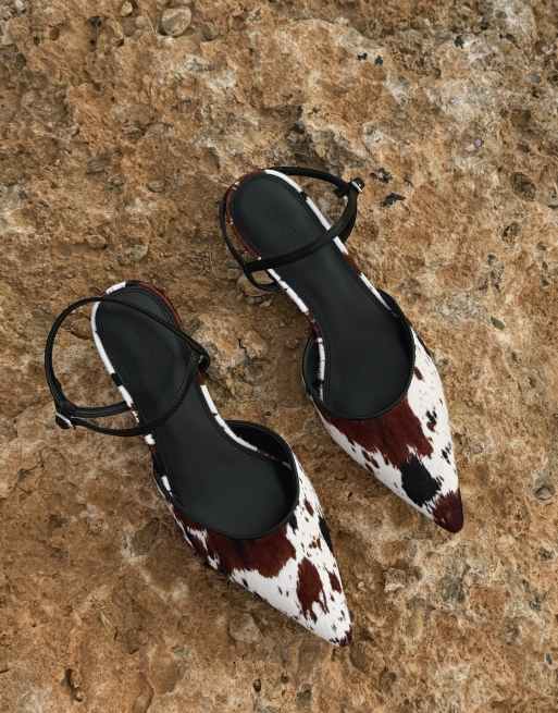 NA-KD Pumps aus Leder mit Kuhmuster, 5 von 5