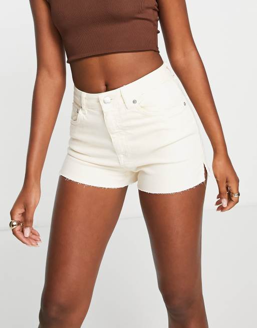 Beige denim best sale shorts womens