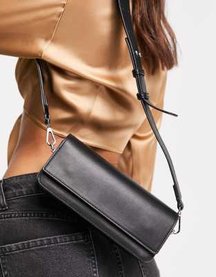 Basic Wide Strap Crossbody Bag Black