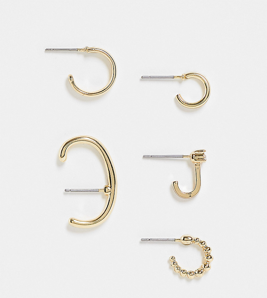 Na-kd Recycled 5 Pack Earrings In Gold