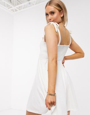 tie strap white dress