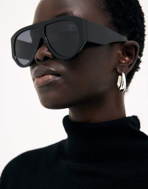 NA-KD – Retro-Sonnenbrille aus Acetat in Schwarz - view 1