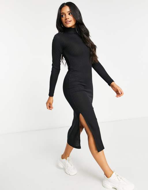 High neck 2025 slit dress