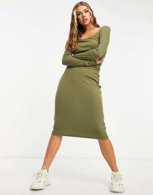 Cap sleeve jersey store bodycon midi dress