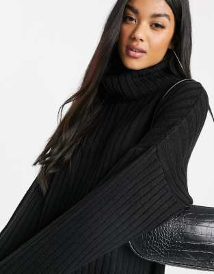 roll neck jumper with side slits