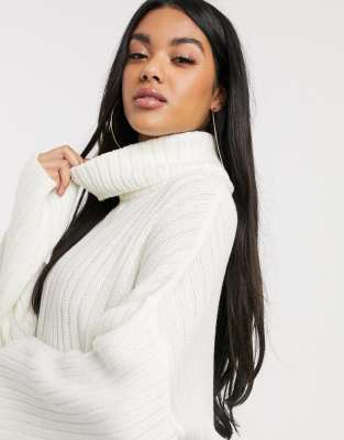 roll neck jumper with side slits