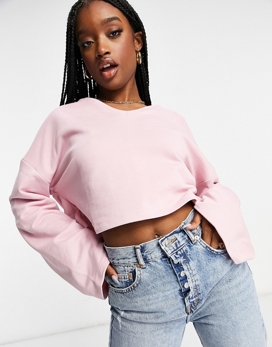Na-kd Ribbed High Neck Sweater In Pink