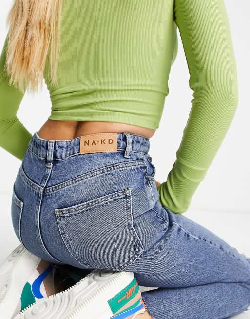 NA-KD - Ripped jeans med lige ben i lyseblå, 4 af 4