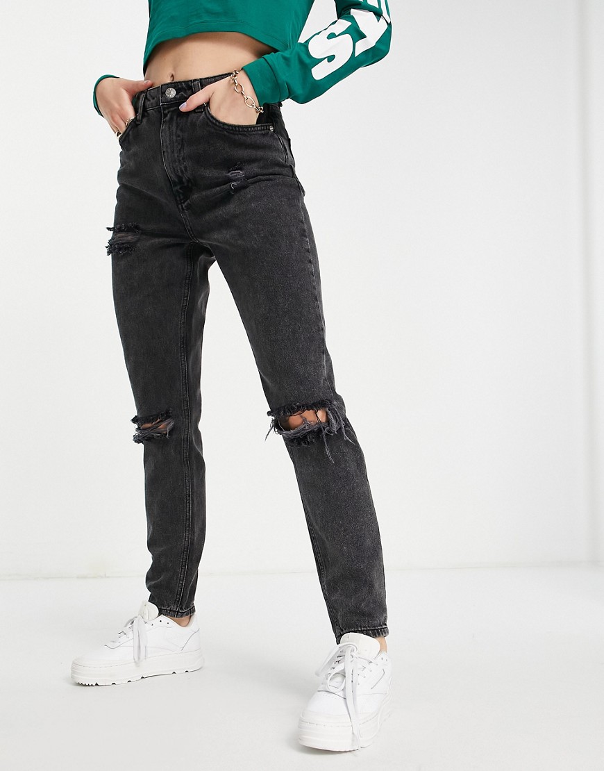 Na-kd Ripped Straight Leg Jeans In Gray | ModeSens