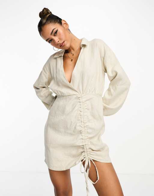 Robe beige online courte