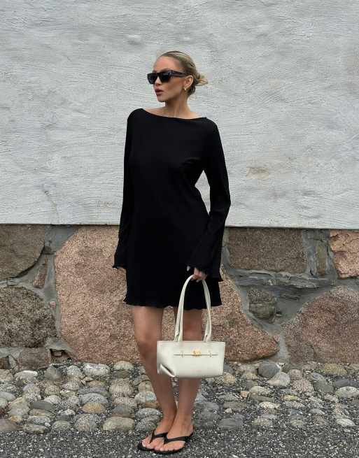 NA-KD - Robe courte plissée - Noir, 4 de 5