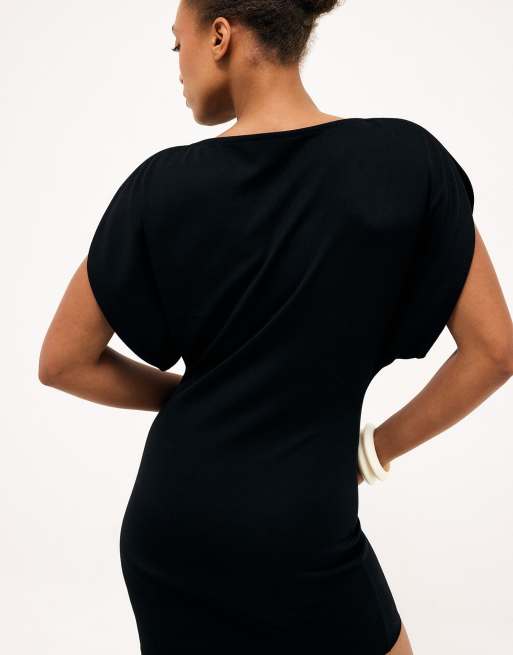 NA-KD robe courte sculpturale en punto noire, 2 de 3