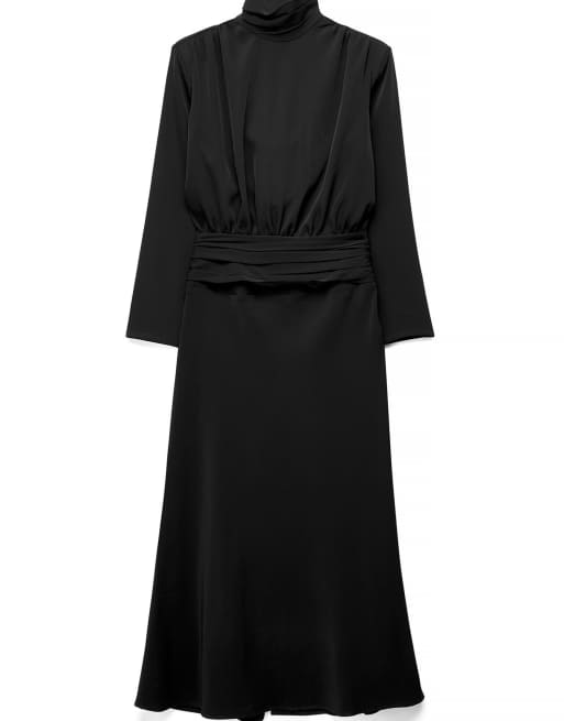 NA-KD robe longue à dos nu à manches longues noire, 4 de 5