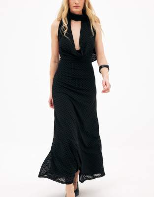 NA-KD - Robe longue à dos nu - Noir 32