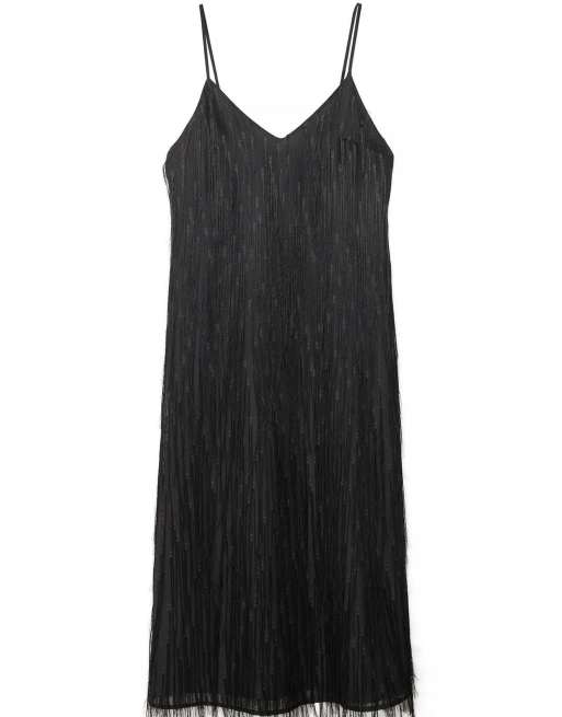 NA-KD - Robe longue à franges - Noir, 5 de 5