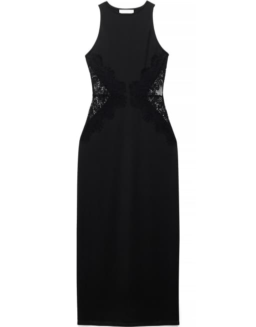 NA-KD Robe longue avec empiècement en dentelle noire, 4 de 5