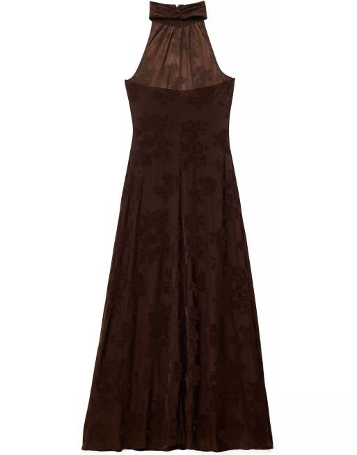 NA-KD robe longue dos nu marron, 5 de 5