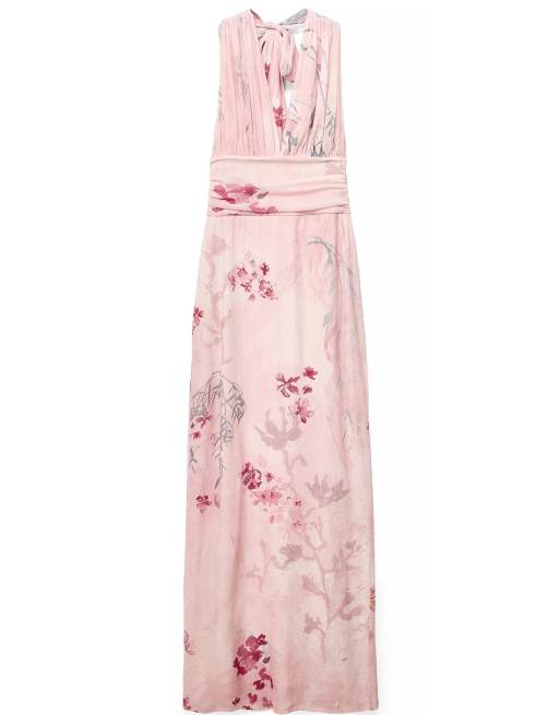 NA-KD - Robe longue imprimée à nouer sur la nuque - Rose clair, 5 de 5