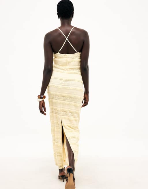 NA-KD - Robe longue structurée - Jaune clair, 3 de 5