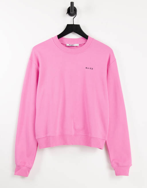NA-KD – Rosa sweatshirt med logga