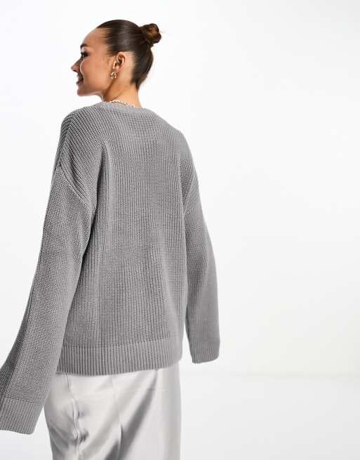 Grey knitted online sweatshirt