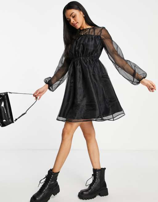 Organza best sale dress black