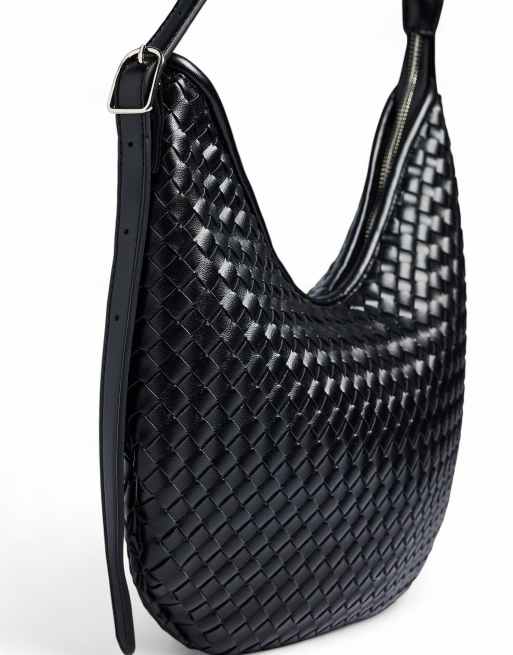 NA-KD - Sac à main rond tissé - Noir, 3 de 5