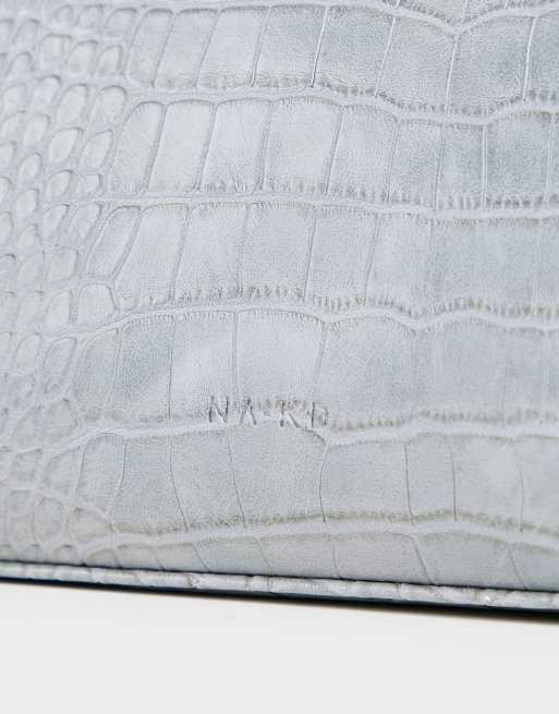 NA-KD - Sac baguette effet croco - Gris cendré, 3 de 4
