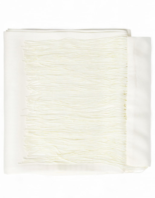 NA-KD Satin fringe scarf in white, 2 of 5