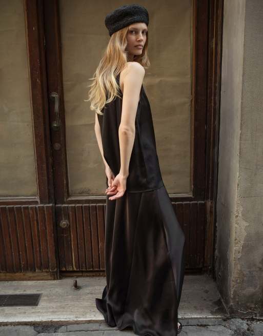 NA-KD Satin-Maxirock in Schwarz, 2 von 5