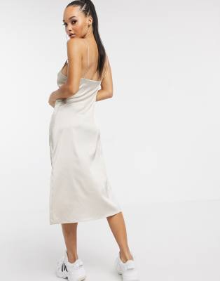 cream under slip dress