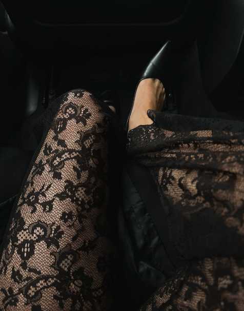 NA-KD – Schwarze Hose aus Spitze - view 1
