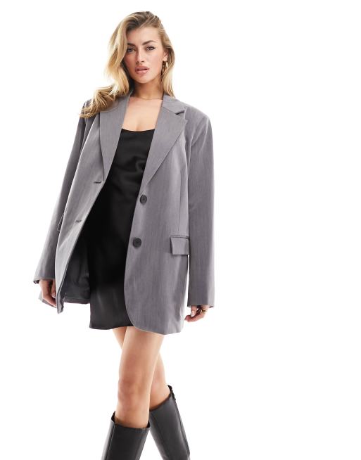 NA-KD – Schwerer Oversize-Blazer in Grau