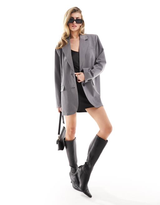 NA-KD – Schwerer Oversize-Blazer in Grau, 2 von 4