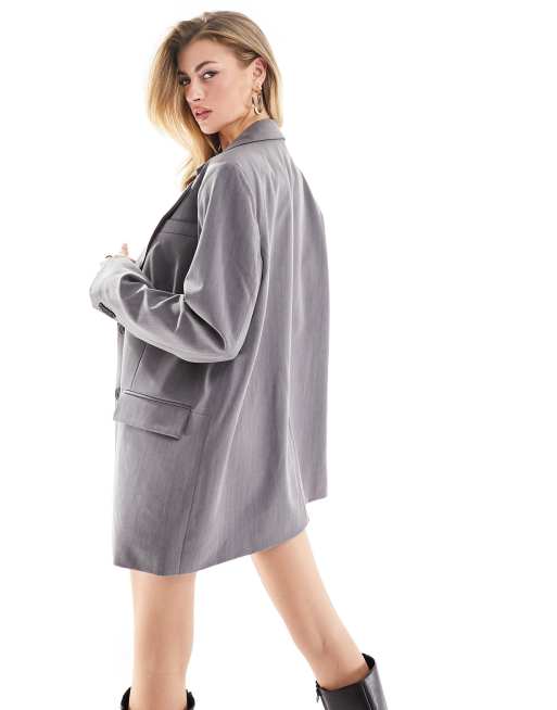 NA-KD – Schwerer Oversize-Blazer in Grau, 3 von 4