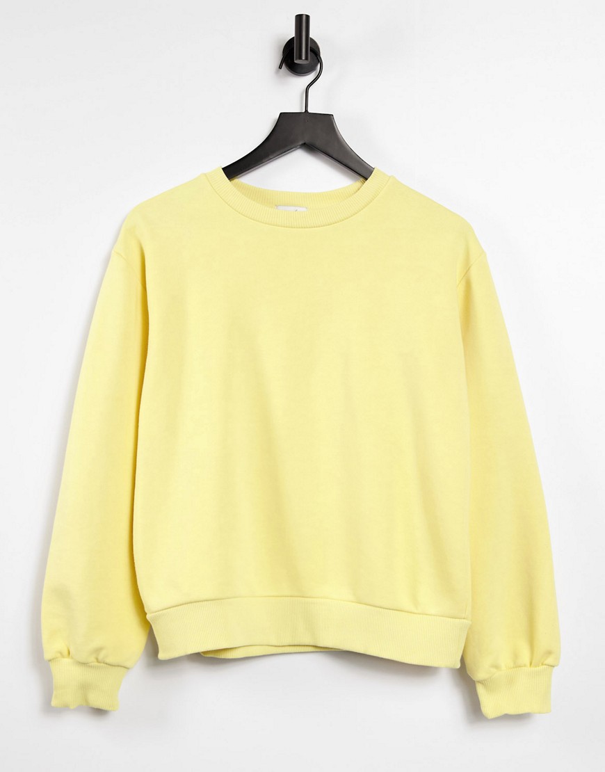 NA-KD set organic cotton sweatshirt in yellow