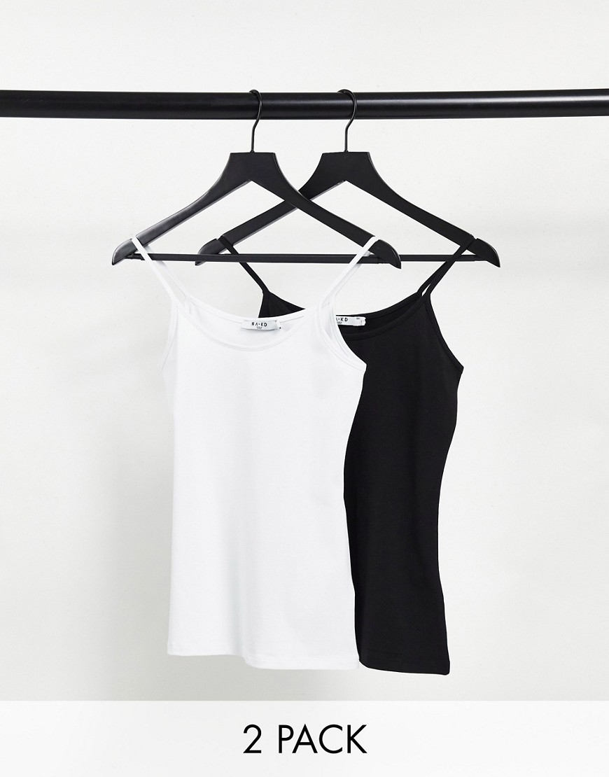 NA-KD - Set van 2 hemdjes in zwart en wit-Multikleur