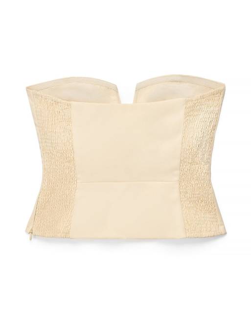 NA-KD Sharp corset top in light yellow, 5 of 5