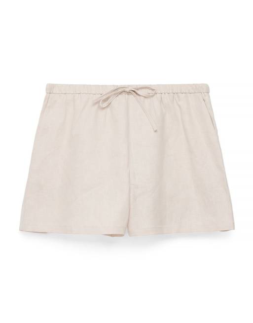 NA-KD - Short en lin à cordon de serrage - Beige, 5 de 5