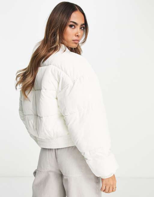 Short white store puffer coat